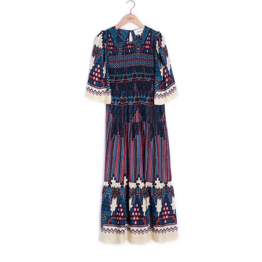 ba&sh Blue Multi Printed Maxi Dress - Picture 7 of 12